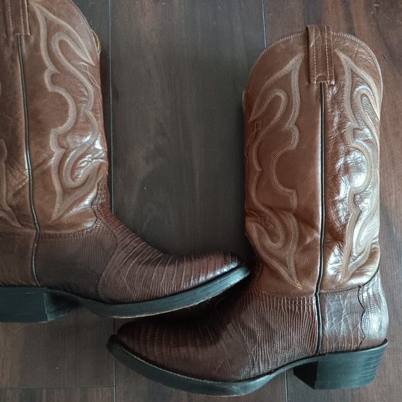 Mens Nocona Brown Lizard Boots 8.5D - Picture 4 of 8